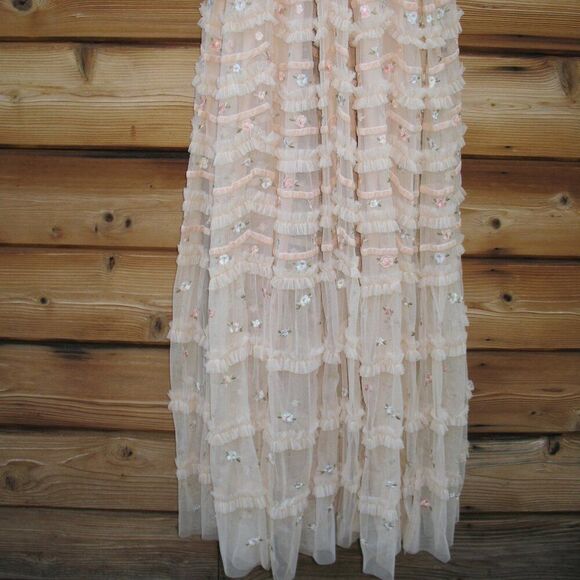 Mac Duggal 8037 Embroidered Floral evening Gown Dress Blush - Picture 15 of 16